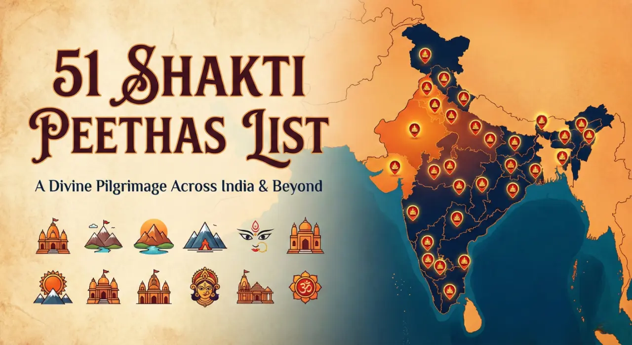 51 Shakti Peeth List: Shakti Peeth in India, States, Body Parts & Sacred Locations